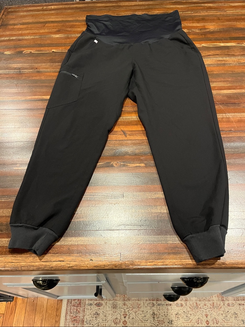 Figs Womens Maternity Black Scrub Pants joggers Large